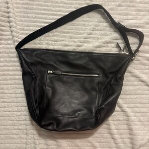 Hermès City Slide MM Shoulder Bag Black Leather
